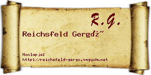 Reichsfeld Gergő névjegykártya